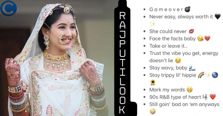 Rajputi look Captions